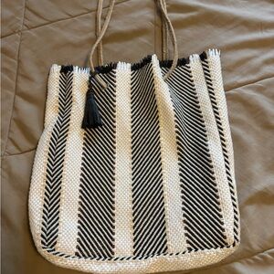 Striped Black and White Tote Bag from Target